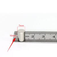 7mm x 10mm Neodymium Rod Magnets N35 Strong Rare Earth Cylinder Magnets For Sale 7x10mm Fridge Magnet
