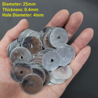 대체 관점 중앙 구멍이있는 둥근 금속 디스크, 금속 디스크 구멍, 25/28MM 직경 스테인레스 스틸 디스크