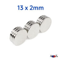 13mm x 2mm Diametrically Magnetized Disc Magnet N35 Strong Neodymium Rare Earth Diametric Magnets